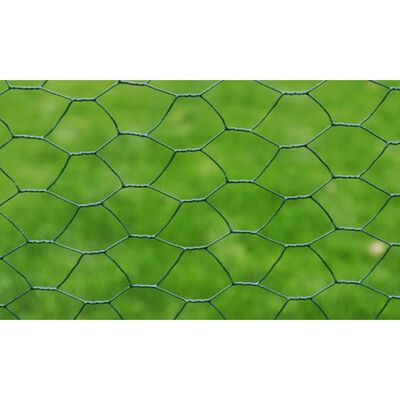 vidaXL Žičana mreža od čelika s PVC oblogom za kokoši 25 x 1 m zelena