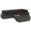 vidaXL 9-dijelni set vrtnih sofa s jastucima crni od poliratana