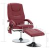 vidaXL Masažni naslonjač od umjetne kože s osloncem za noge boja vina
