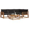 vidaXL Set vanjskih sofa s jastukom 5 pcs Prirodna i crna