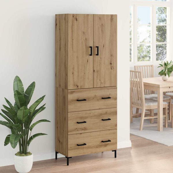 vidaXL Highboard Umjetnički hrast 69,5 x 34 x 180 cm Konstruirano drvo