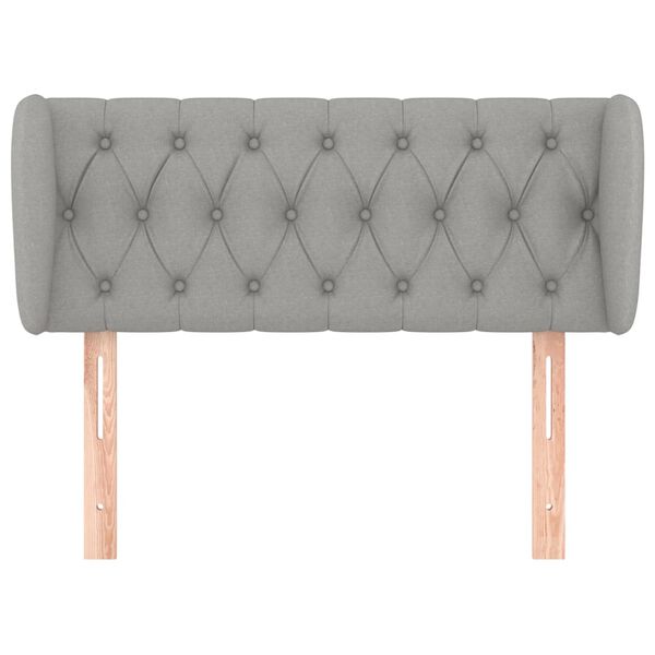 vidaXL Uzglavlje s u&scaron;ima svjetlosivo 93x23x78/88 cm od tkanine