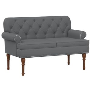 vidaXL Ljubavni kauč s gumbima Siva 120 x 65 x 77 cm Umjetna koža