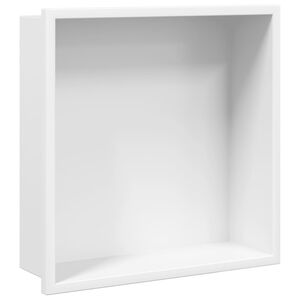 vidaXL Ni&scaron;a za tu&scaron; crna bijela 32x32x9 cm nehrđajući čelik