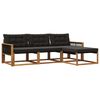 vidaXL Set vanjskih sofa s jastukom 4 pcs Prirodna i crna