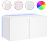 vidaXL Zidni TV ormarić s LED svjetlima bijeli 80x35x41 cm