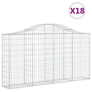 vidaXL Lučne gabionske ko&scaron;are 18kom 200x30x100/120cm pocinčano željezo