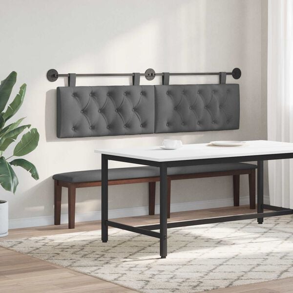 vidaXL Držeće uzglavlje Zidne Tamno siva 170 x 55 x 7 cm tkanina