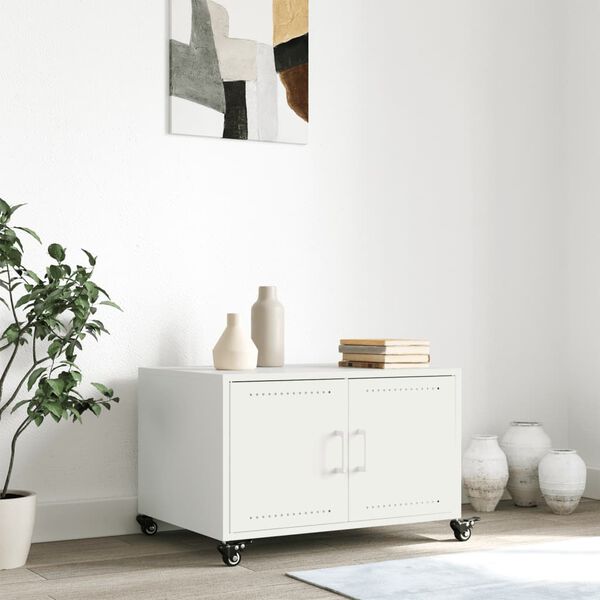 vidaXL Stolić za kavu bijeli 68x50x43,5 cm čelik