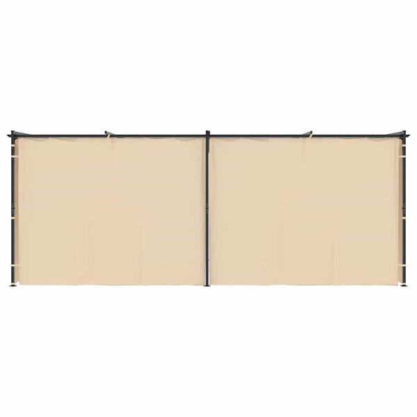 vidaXL Sjenica sa zastorima 3 x 6 m krem čelična