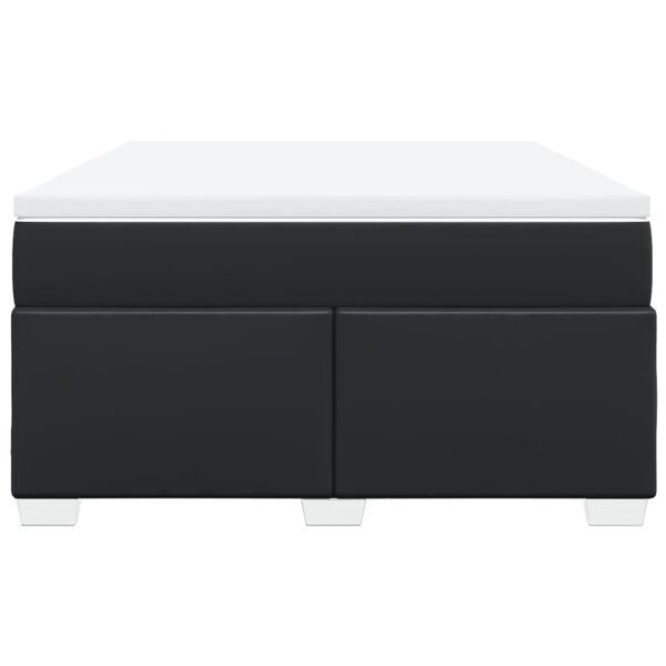 vidaXL Krevet s oprugama i madracem crni 140 x 200 cm od umjetne kože