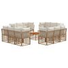 vidaXL Set vanjskih sofa 13 pcs Prirodna i krema bijela Poliester