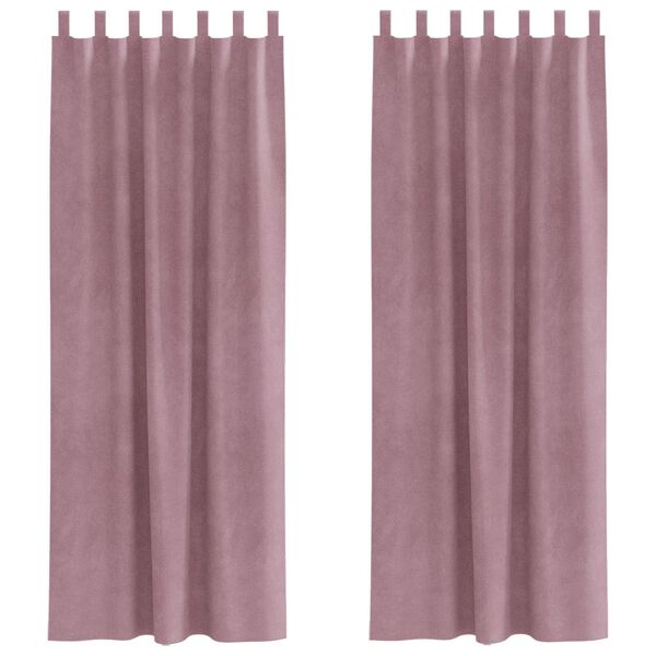 vidaXL Zavjese za zamračivanje 2 pcs Tamno ružičasta 140 x 245 cm