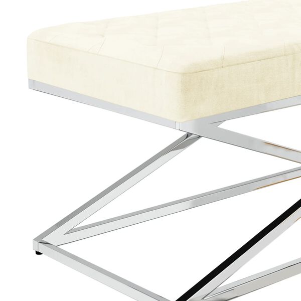 vidaXL Klupa od krem bar&scaron;una i nehrđajućeg čelika