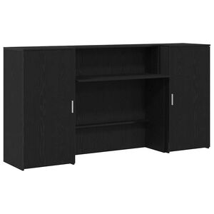 vidaXL Recepcijski stol crni hrast 200x50x103,5 cm konstruiranog drva