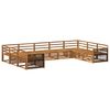 vidaXL Set vanjskih sofa 9 pcs Prirodna Čvrsto drvo akacije