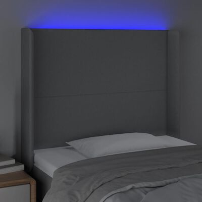 vidaXL LED uzglavlje svjetlosivo 103 x 16 x 118/128 cm od tkanine