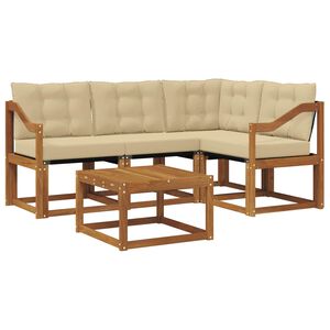 vidaXL Set vanjskih sofa s jastukom 5 pcs Prirodna i bež