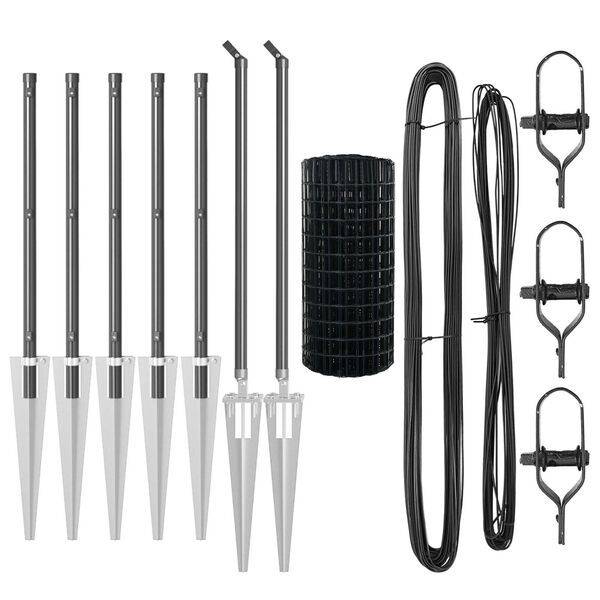 vidaXL Ograda s postovima Siva 1 x 10 m Čelik