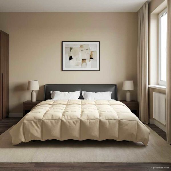 vidaXL Ljetni pokrivač &Scaron;onerisan Krema 220 x 240 cm Mikrovlakna