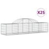 vidaXL Lučne gabionske ko&scaron;are 25 kom 200x50x40/60 cm pocinčano željezo