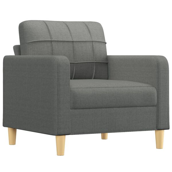 vidaXL 3-dijelni set sofa s jastucima tamnosivi od tkanine
