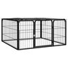 vidaXL Ograda za pse s 4 panela crna 100 x 50 cm čelik obložen prahom