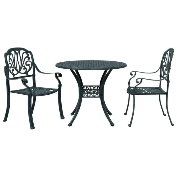 vidaXL 3-dijelni bistro set zeleni od lijevanog aluminija