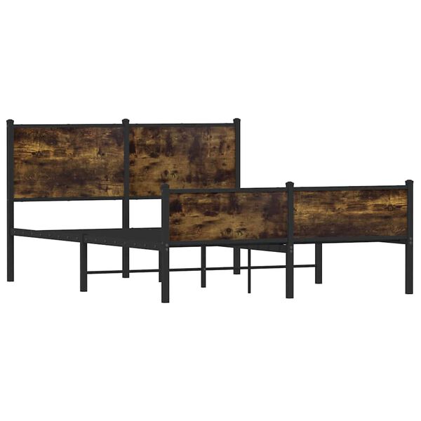 vidaXL Metalni okvir kreveta bez madraca boja hrasta 137x190 cm