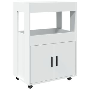 vidaXL Barska kolica bijela 60 x 39,5 x 89 cm od konstruiranog drva