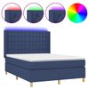 vidaXL Krevet box spring s madracem LED plavi 140x190 cm od tkanine