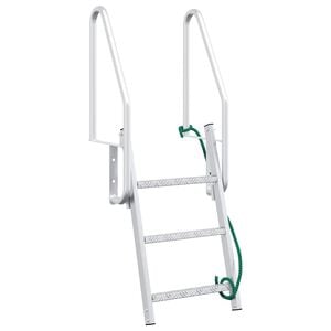 vidaXL Ljestve za dok s 3 koraka Srebrna 58 x 77 x 144 cm Aluminij