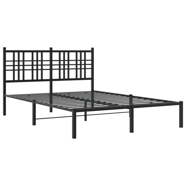 vidaXL Metalni okvir za krevet s uzglavljem crni 120x190 cm