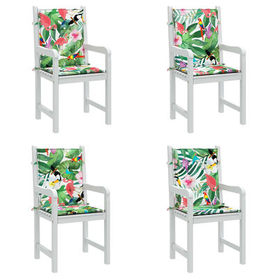 vidaXL Jastuci za stolicu s niskim naslonom 4 kom višebojni od tkanine