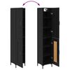 vidaXL Highboard Crni hrast 34,5 x 34 x 180 cm Konstruirano drvo