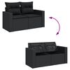 vidaXL 11-dijelni set vrtnih sofa od poliratana s jastucima crni