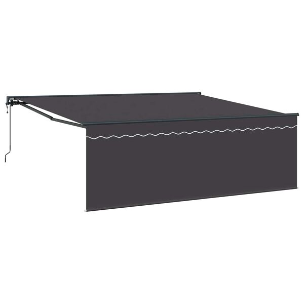 vidaXL Skrovita tenda Žuta i bijela 350 x 250 cm Aluminij i Tkanina
