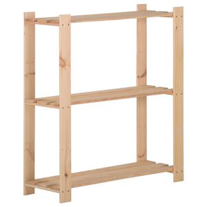 vidaXL Stalak za pohranu s 3 razine 80 x 28,5 x 90 cm masivna borovina
