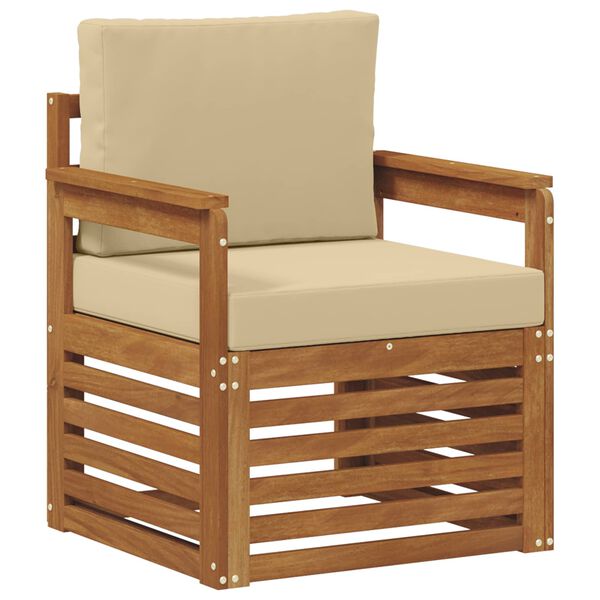 vidaXL Set vanjskih sofa Čvrsto drvo akacije i poliester Prirodna