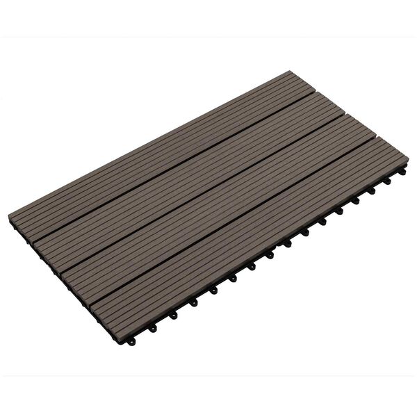 vidaXL Pločice za decking 6 pcs Tamno smeđa 60 x 30 cm