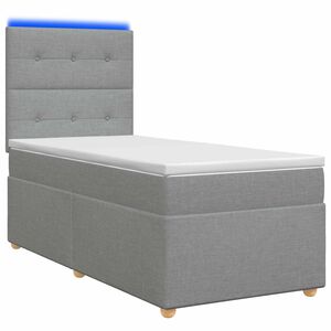 vidaXL Boxspring krevet s madracem Svjetlosiva 80 x 200 cm Tkanina