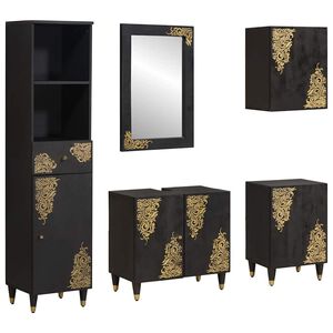 vidaXL Set ormarića za kupaonicu 5 kom. Crna 62 x 33 x 58 cm