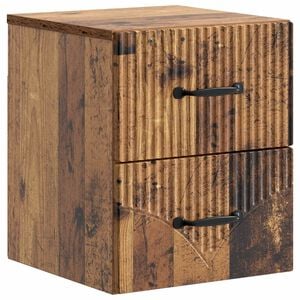 vidaXL Noćni ormarić za montažu na zid Staro drvo 34,5 x 33 x 40 cm