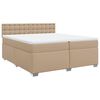 vidaXL Krevet box spring s madracem cappuccino 200x200cm umjetna koža