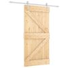 vidaXL Klizna vrata 100 x 210 cm Masivna borovina Prirodna i bijela