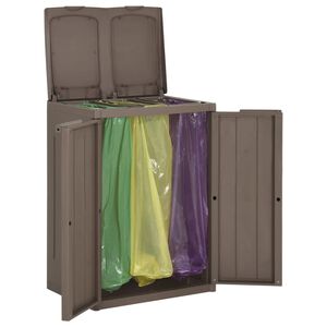 vidaXL Kanta za smeće s 2 vratima smeđa 65 x 45 x 88 cm PP
