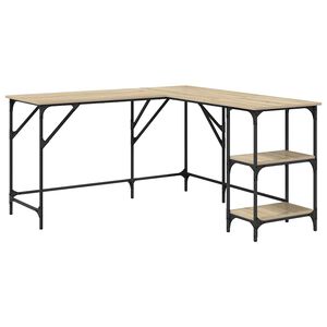 vidaXL Radni stol boja hrasta sonome 139x139x75 cm konstruirano drvo