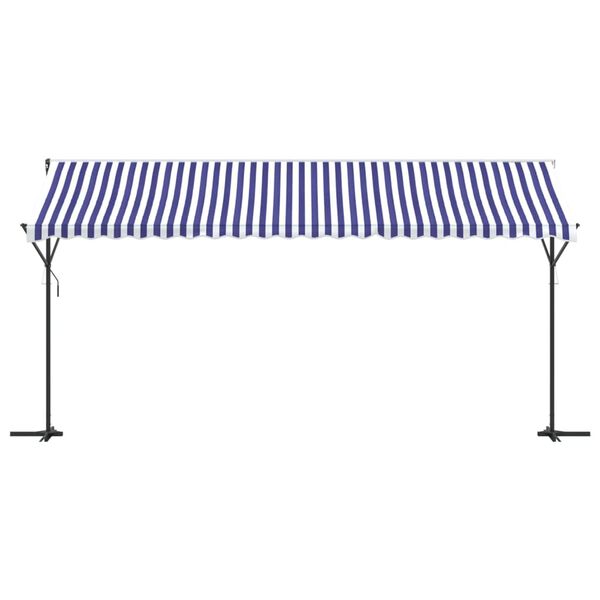 vidaXL Samostojeća tenda plavo-bijela 500 x 300 cm od tkanine i čelika