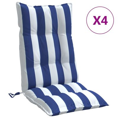 vidaXL Jastuci za visoku stolicu 4 kom plavo-bijele pruge od tkanine