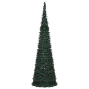 vidaXL Božićno drvce with LED String Lights Zelena 150 x 150 cm PVC